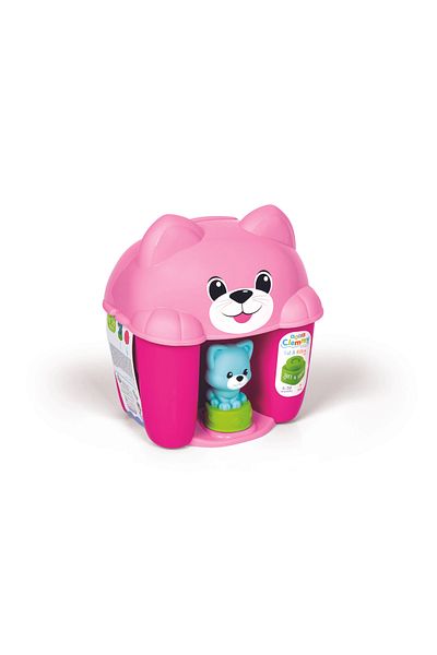 CLEMENTONI Soft Clemmy- Cat Bucket With Blocks Toy(7 PCS)- For Kids 6 Months+ Years Old