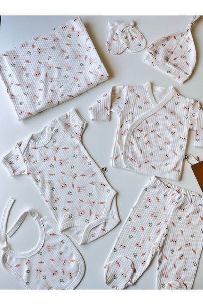 MASALBABY 7 Pieces 100% Cotton Hospital Discharge Set Unisex / Newborn Baby O...