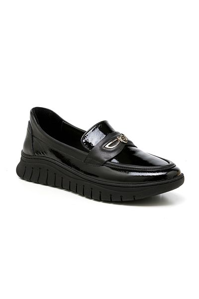 John May Femei / Fete Oxford MAR-25Y-192-208 Piele lacuită neagră șifonată Clarks Clarks
