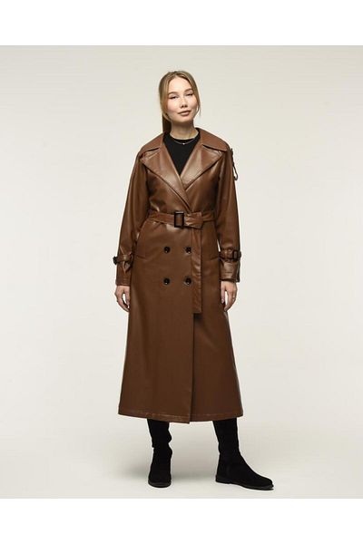 Jamila Leather Women's Trench Coat