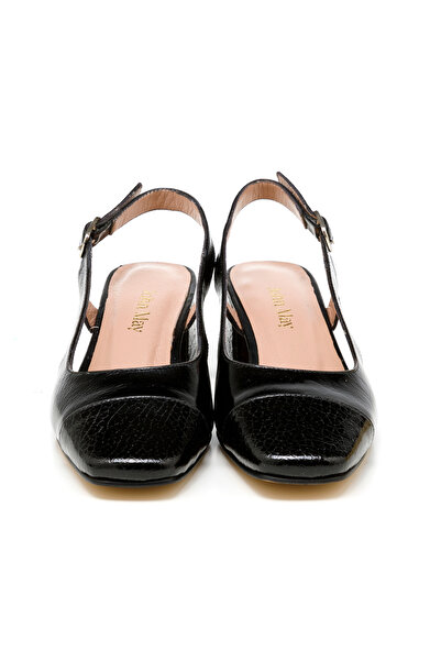 John May Women'S/Girls Sandals Mar-25Y-133 Black Patent Leather-Black Snake