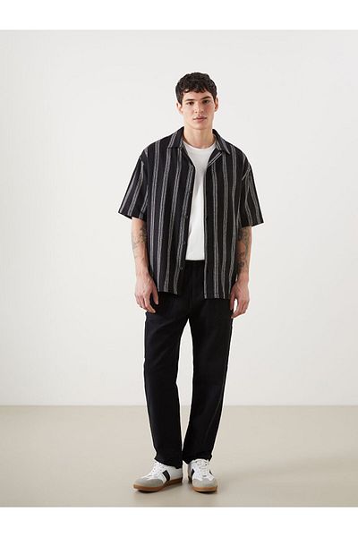LC Waikiki New Season Regular Fit Short Sleeve Striped Men's Shirt - S5Ik27Z8