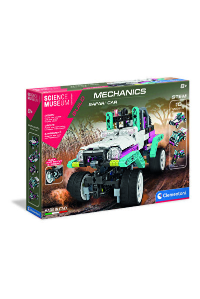CLEMENTONI متحف العلوم (مختبر الميكانيكا) - مجموعة بناء سيارة السفاري - قم ببناء 10 نماذج مختلفة