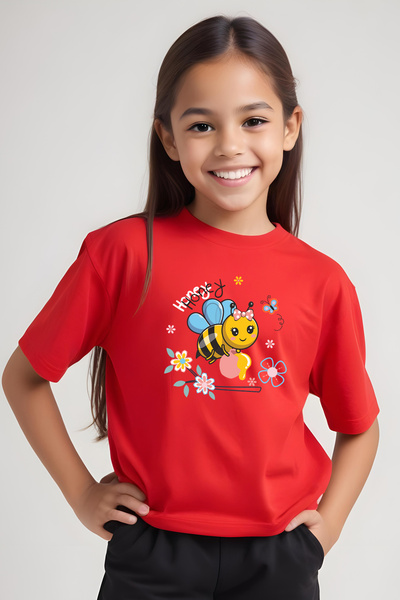 FYK KİDS Girl's Honey Printed Tshirt