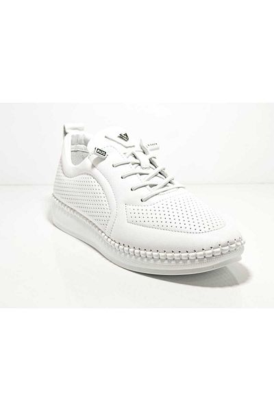 Voyager Z094 Λευκά Γυναικεία Δερμάτινα Παπούτσια Casual