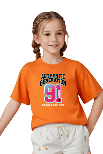 FYK COLLECTİON Κοντομάνικο μπλουζάκι για κορίτσια με στάμπα Generation 91