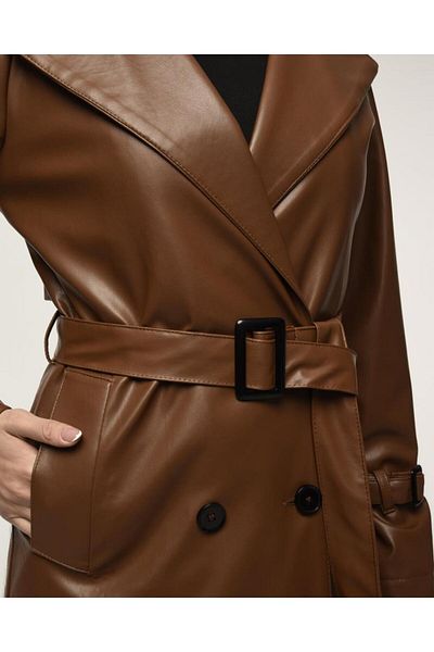 Jamila Leather Women's Trench Coat