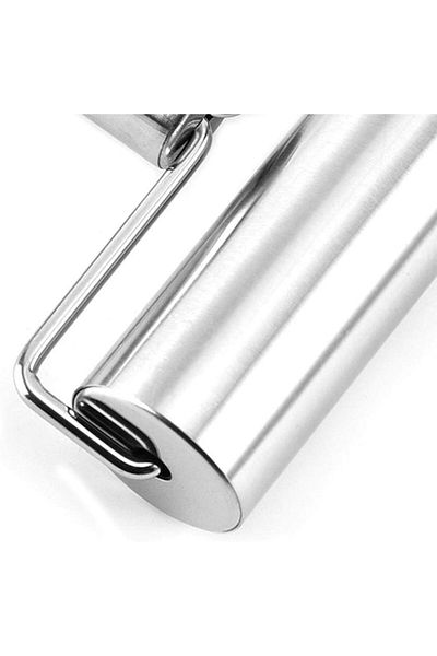 mastergold Stainless Steel Rolling Pin Pastry and Pizza Double Dough Baker Roller
