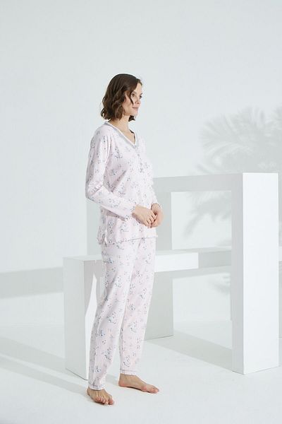 Evia Set pijamale pentru femei Angelique 100% bumbac cu mânecă lungă 21503