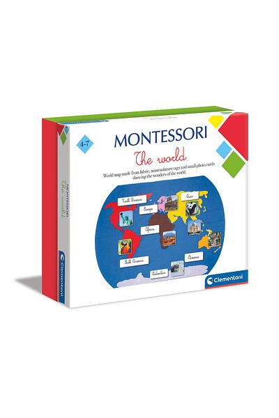 CLEMENTONI Montessori- World Map Educational Game- For Age 4 Years+ Years Old