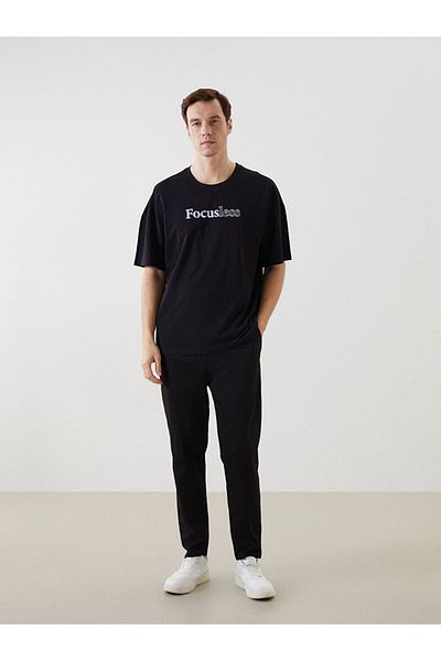 LC Waikiki New Season Crew Neck Κοντό μανίκι εμπριμέ χτενισμένο βαμβακερό ανδρικό Tisort - S5II89Z8