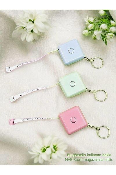 Mabs Tech 1.5 Meter Automatic Wrap Square Mini Tape Measure Set of 3 - Key Chain Roller Tailor Measuring Tape 150 cm