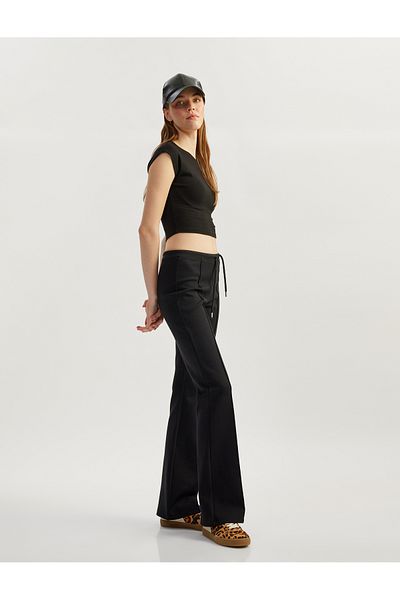 Koton Pantaloni de sport cu șireturi în talie, cu nervuri, slim fit