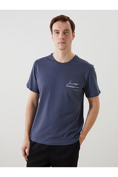 LC Waikiki New Season Crew Neck Short Sleeve Printed Combed Cotton Men's T-Shirt - S5Iq56Z8