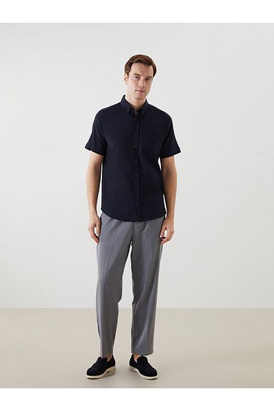 LC Waikiki Regular Fit Short Sleeve Dobby Men's Textured Shirt