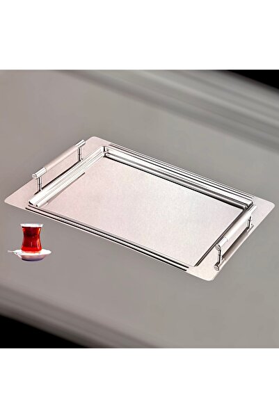 Tabibu Çay Tepsisi Paslanmaz Çelik Kulplu 40 Cm 18\10