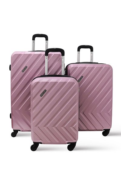 PARAJOHN Pablo Hardside Spinner Luggage 3 Pcs Set-ABS-PINK