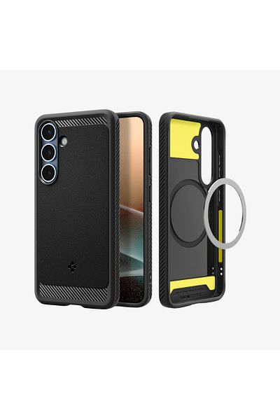 Spigen Spigen Rugged Armor MagFit for Galaxy S25 case [MagSafe compatible] - Matte Black