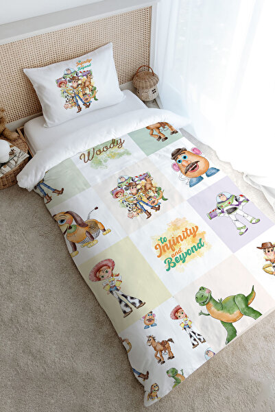 Tuğba Kuğu Tek Kişilik Nevresim Takımı (160X220) - Cartoon Serisi - Oyuncak Hikayesi Patchwork