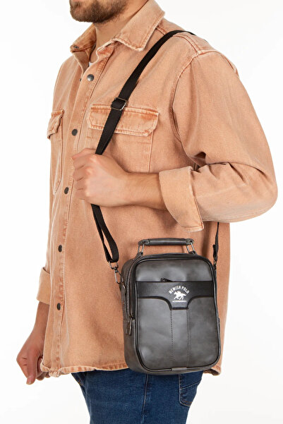 Newish Polo Чоловіча чорна веганська шкіряна сумка з регульованими ременями через плече та на руці для щоденного використання