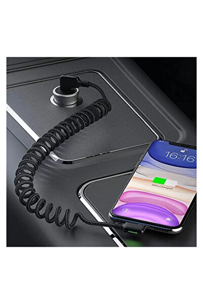 Mcdodo Ca7300 3a 1,8mt Qualcomm Spiral Işıklı Iphone Lightning Şarj Data Kablosu Siyah