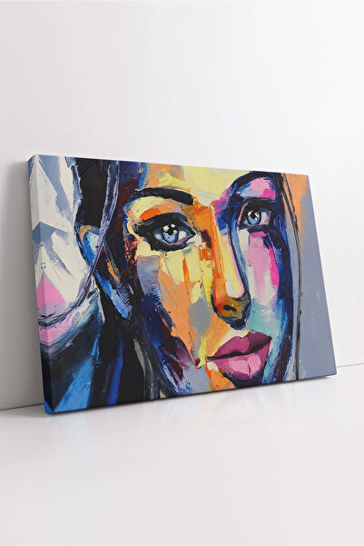 KOSS Dijital Pictură în ulei cu aspect abstract, portret colorat al feței une...