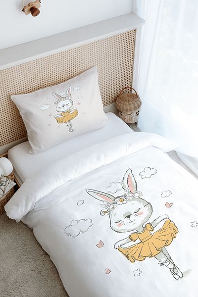 Tuğba Kuğu Single Duvet Cover Set (160X220) - Iconic Series - Rabbit's Dream