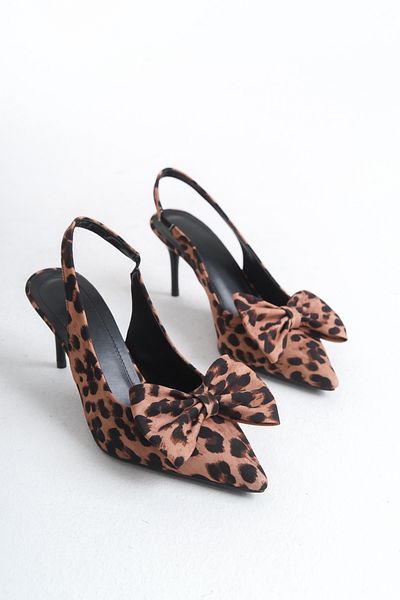 Shoesers Дамски обувки на тънък ток с панделка от сатен