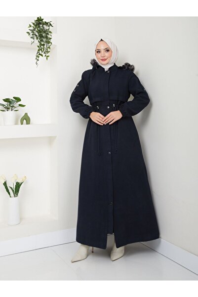 KMKkombin Full Length Women's Cashmere Cashmere Hooded Fur Coat Coat