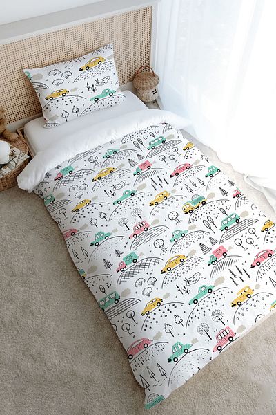 Tuğba Kuğu Single Duvet Cover Set - Iconic Series - Cars (160X220)