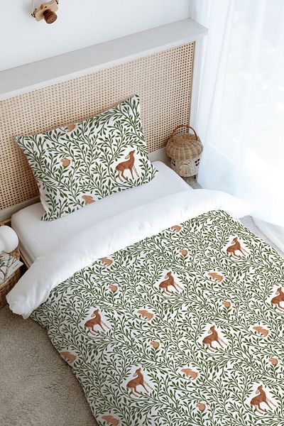 Tuğba Kuğu Iconic Forest Animals Series - Single Duvet Cover Set (160X220)