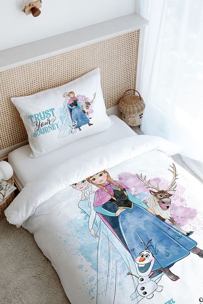 Tuğba Kuğu Cartoon Duvet Cover Set - Single, 160X220, Snow Queen and Sister Series