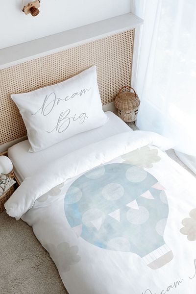 Tuğba Kuğu Single Pure Baby Duvet Cover Set - Cloudy Blue Air Balloon (160X220)
