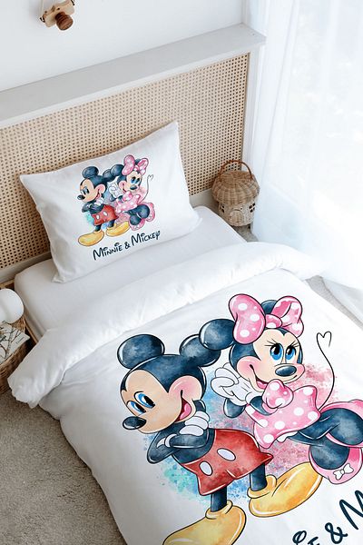 Tuğba Kuğu Μονό Σετ Παπλωματοθήκη Mini Mouse & Mickey - Σειρά κινουμένων σχεδίων - 160X220