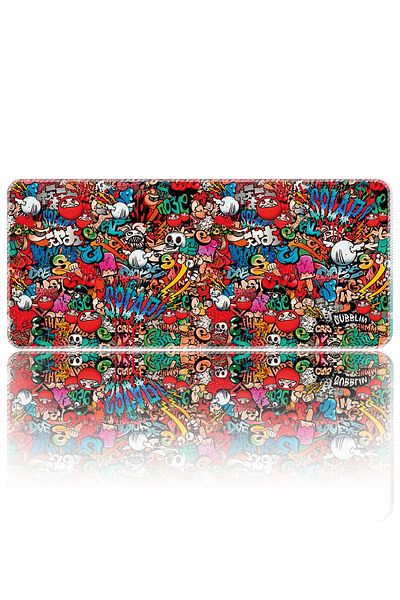 HELİXSUN 70X30 cm Gaming Player Mouse Pad Non-Slip Base Large Keyboard Mouse Pads Mousepad Graffiti