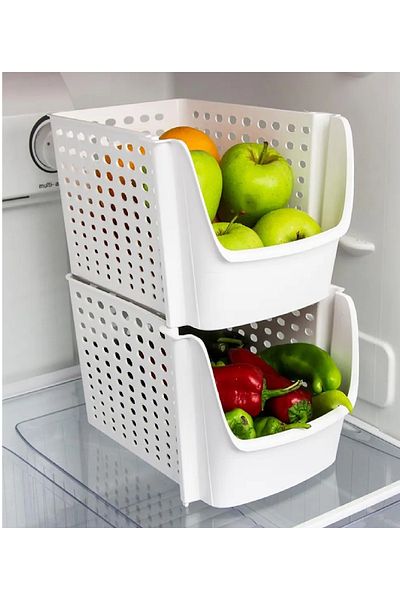 Roza's Home 1 Piece Stackable Spacious Organizer Basket Inside Cabinet Organizer Basket
