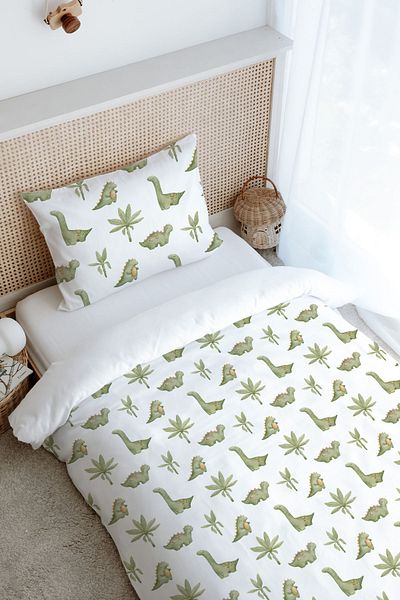 Tuğba Kuğu Green Single Duvet Cover Set - Iconic Series (160X220)