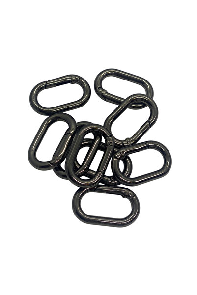 Akçay Aksesuar Siyah Renk Oval Yaylı Halka 10 Adet (2.5CM)