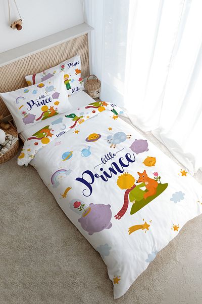 Tuğba Kuğu Baby Series Single Duvet Cover Set - 160X220, Little Prince and Fox