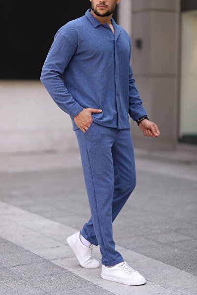 Louis Park Erkek İkili Takım ( Gömlek- Pantolon ) Jakar Kumaş / Spor Takım
