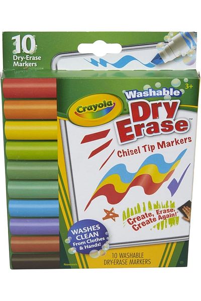 Crayola Wedge Tip Dry-Erase Washable Markers 10ct CY58-7733