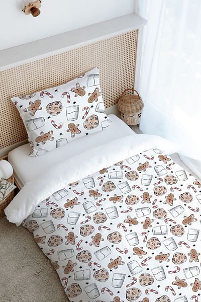 Tuğba Kuğu Single Duvet Cover Set (160X220) - Iconic Series - Cookie and Milk
