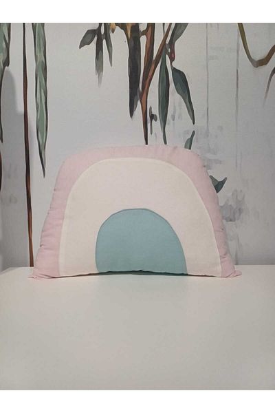 Jaju Baby Powder- Blue Rainbow Decorative Pillow and Crib Edge Protector Multi-Purpose Pillow 30X35