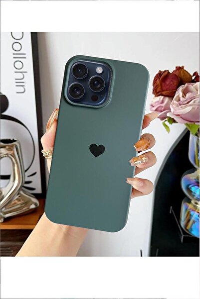 3GEN CASE İphone 15 Pro Max Uyumlu Kalp Logolu Renkli Yumuşak Kılıf