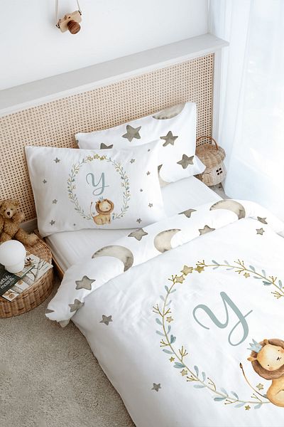 Tuğba Kuğu Little Lion Series Single Duvet Cover Set - Letter Y (160X220)