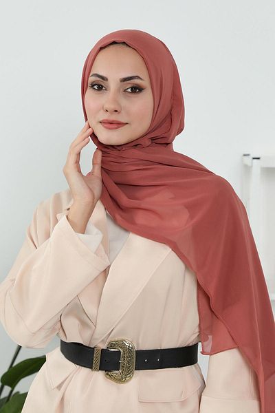 Aisha's Design شال شيفون بتصميم كلاسيكي عملي - PS-11