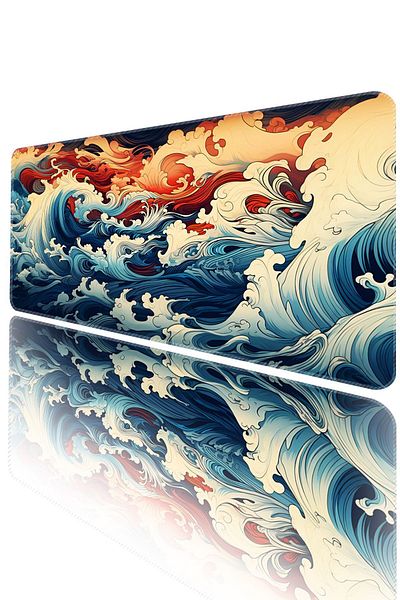 HELİXSUN 70X30 cm Gaming Player Mouse Pad Non-Slip Base Large Keyboard Mouse Pads Mousepad Kanagawawes