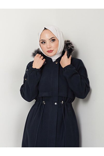 KMKkombin Full Length Women's Cashmere Cashmere Hooded Fur Coat Coat