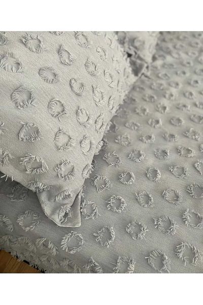 bursa çeyiz Gray Single Pique - Pompom Detailed