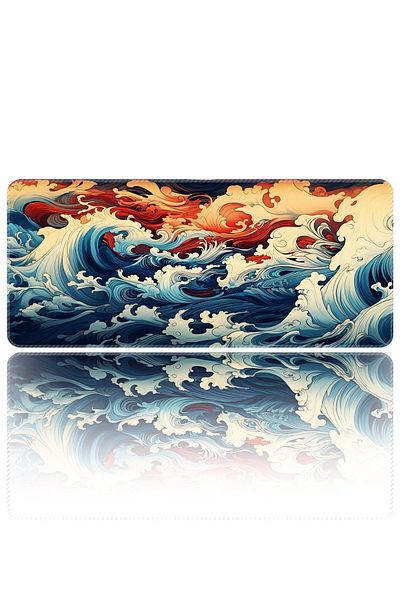 HELİXSUN 70X30 cm Gaming Player Mouse Pad Non-Slip Base Large Keyboard Mouse Pads Mousepad Kanagawawes